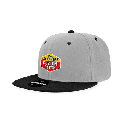 Custom Patch Decky 6020 High Profile 6 Panel Snapback, Flat Bill Hat