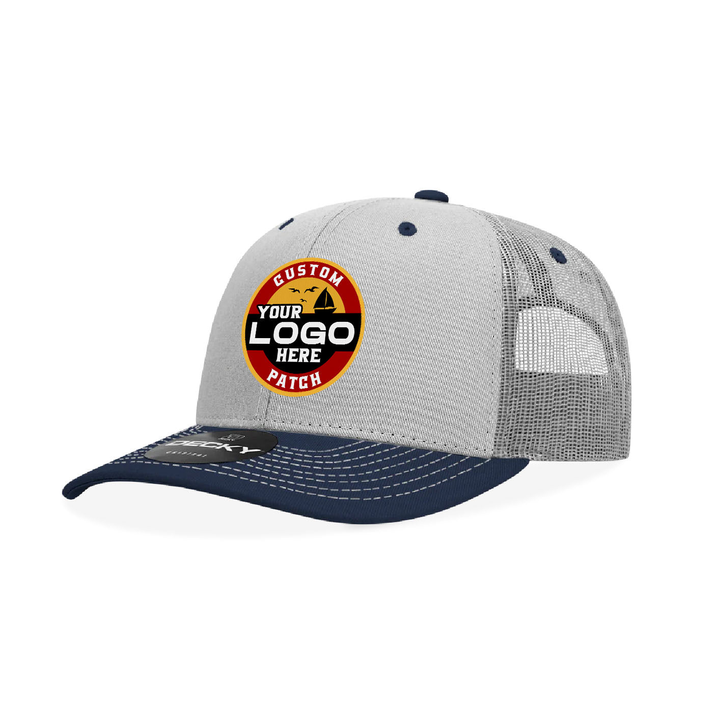 Custom Patch Decky 6031 - 6 Panel Mid Profile Structured Contra-Stitch Trucker Hat