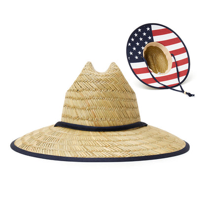 Empire Cove Straw Lifeguard Sun Hats with Cotton Underbrim Coastal Edition