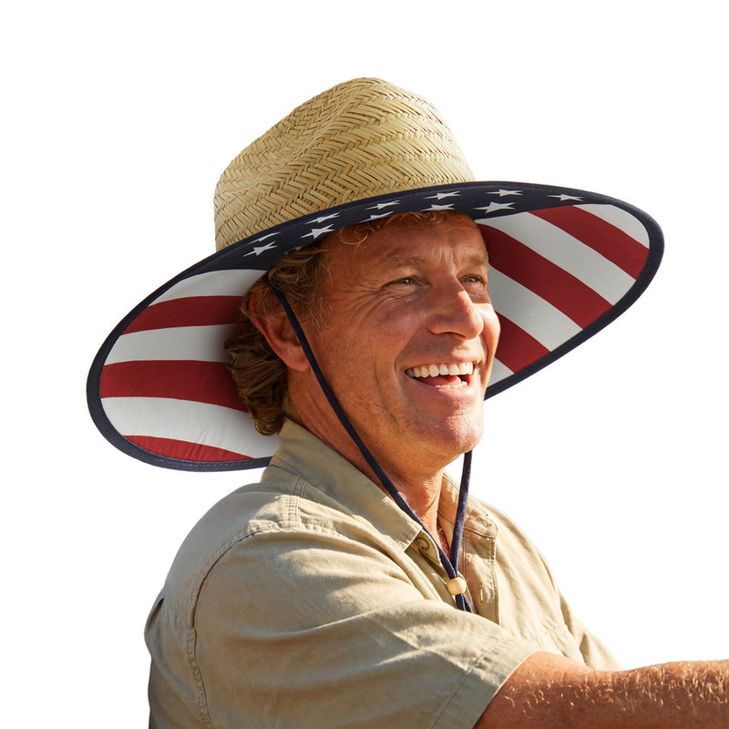 Empire Cove Straw Lifeguard Sun Hats with Cotton Underbrim Coastal Edition