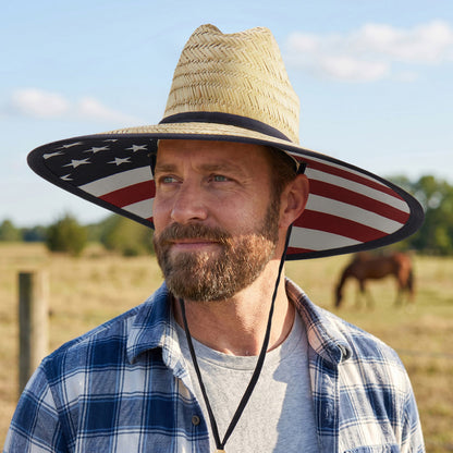 Empire Cove Straw Lifeguard Sun Hats with Cotton Underbrim Coastal Edition