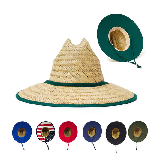 Empire Cove Straw Lifeguard Sun Hats with Cotton Underbrim Coastal Edition