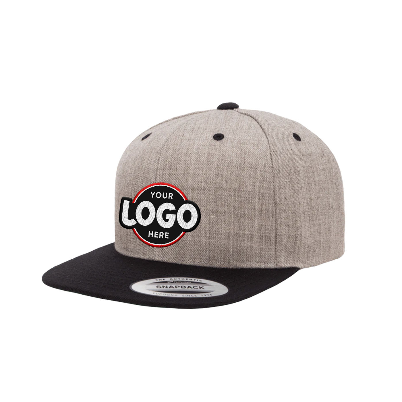 Custom Embroidered Yupoong 6089MT Premium Snapback Hat, Flat Bill, 2-Tone Colors, YP Classics