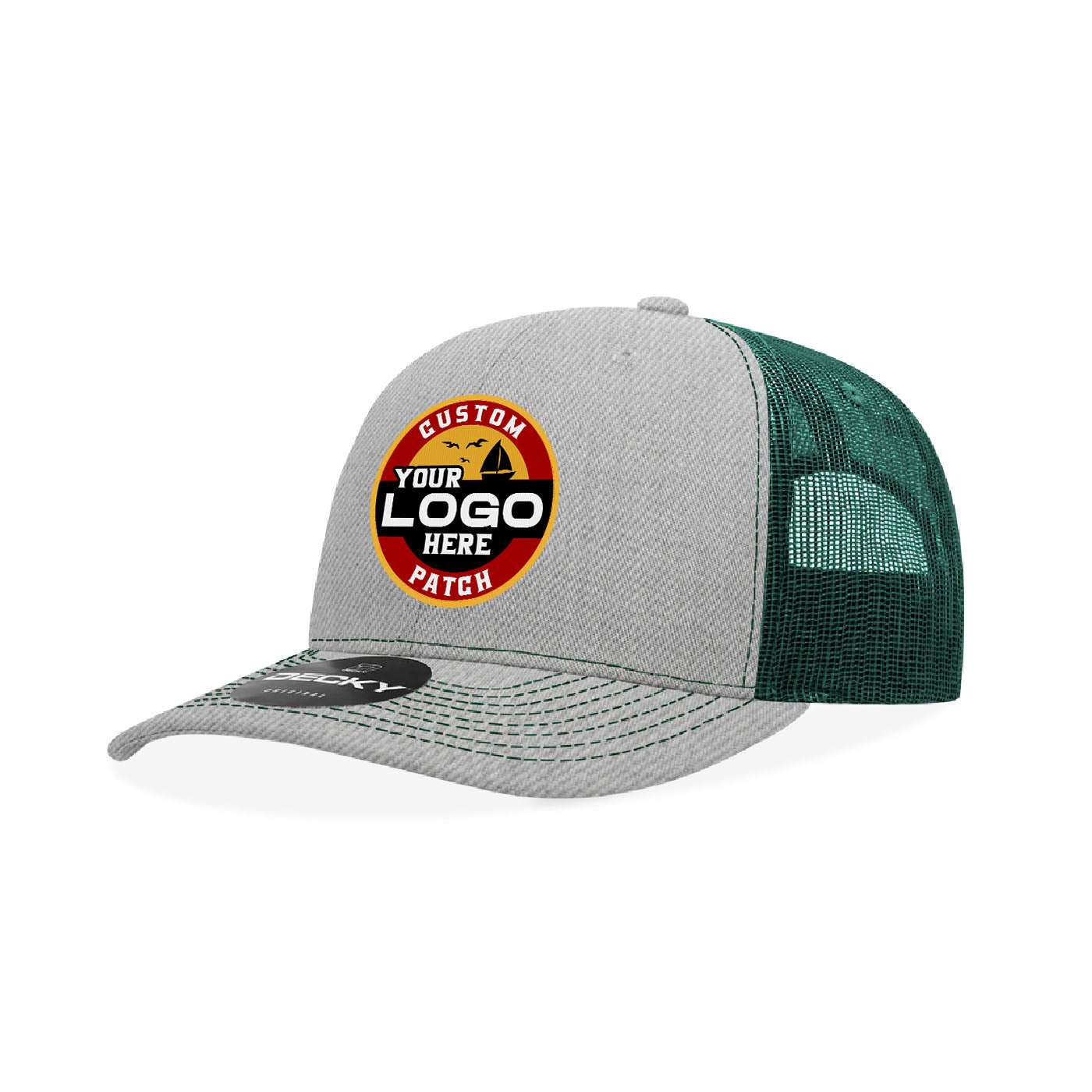 Custom Patch Decky 6031 - 6 Panel Mid Profile Structured Contra-Stitch Trucker Hat