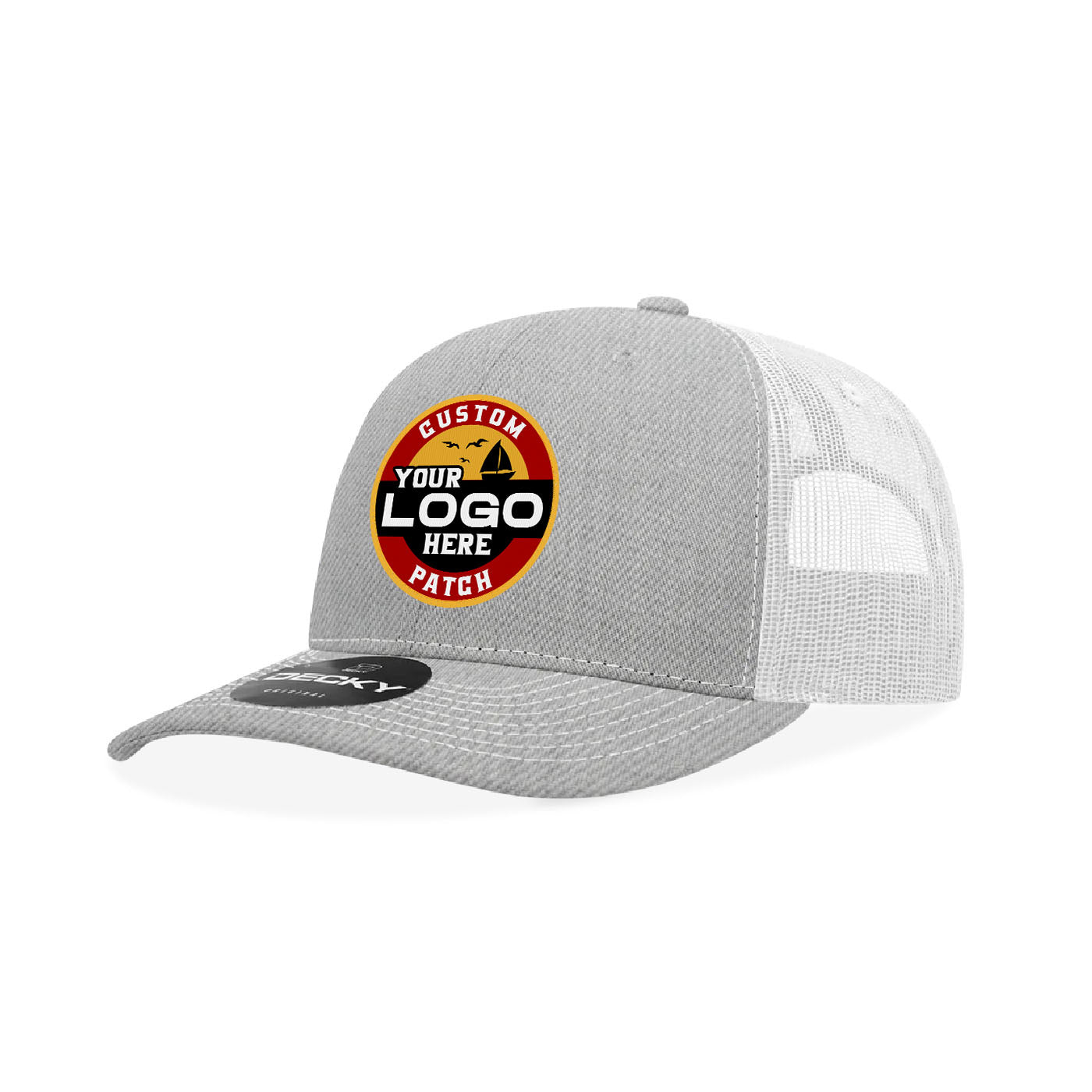 Custom Patch Decky 6031 - 6 Panel Mid Profile Structured Contra-Stitch Trucker Hat