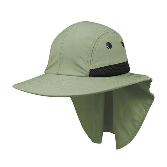 Juniper J7002A 4 Panel Flap Cap with Wide Brim