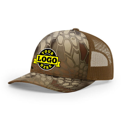 Custom Embroidered Richardson 112PFP Printed Five Panel Trucker Hat Camo Cap - 112 PFP