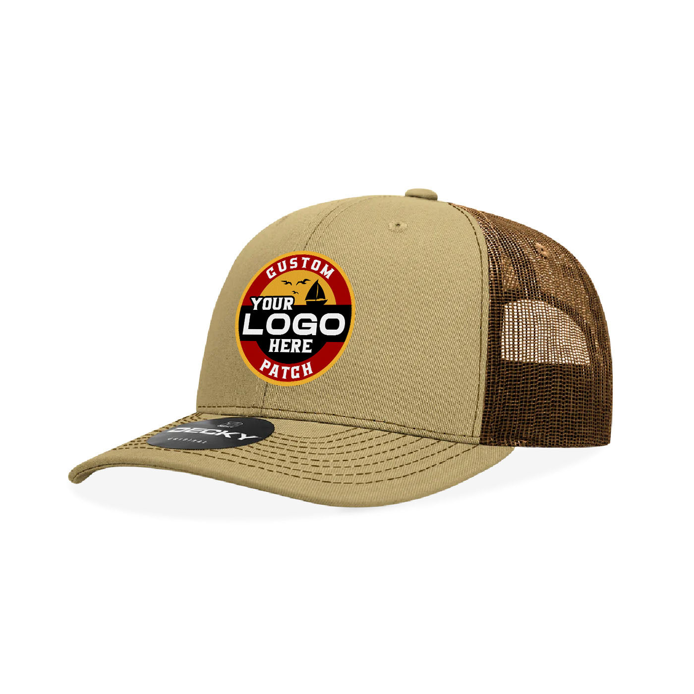 Custom Patch Decky 6031 - 6 Panel Mid Profile Structured Contra-Stitch Trucker Hat