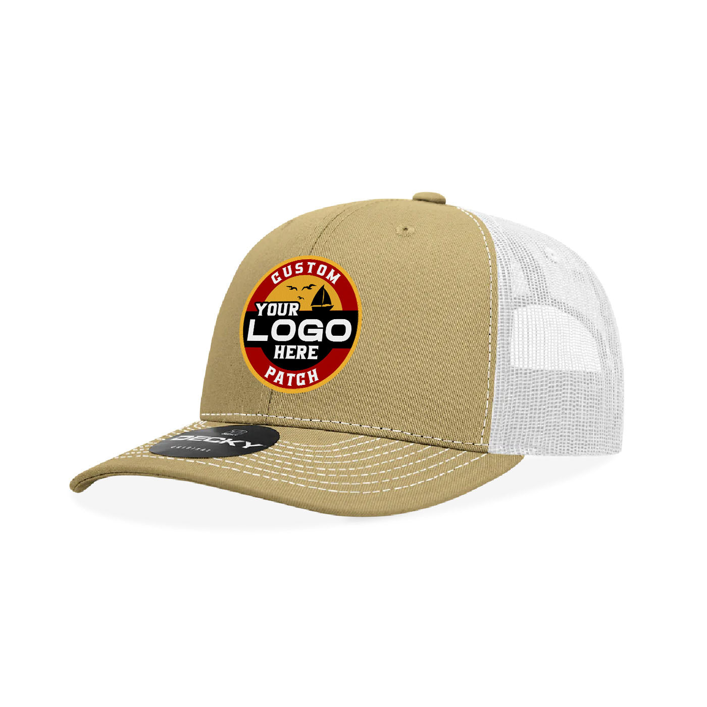 Custom Patch Decky 6031 - 6 Panel Mid Profile Structured Contra-Stitch Trucker Hat