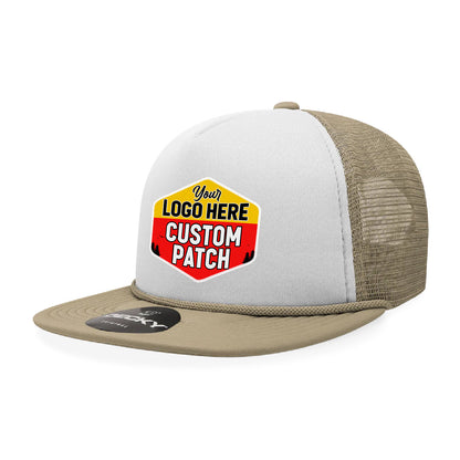 Custom Patch Decky 6026 - Classic 5 Panel Foam Trucker Cap, Flat Bill Hat