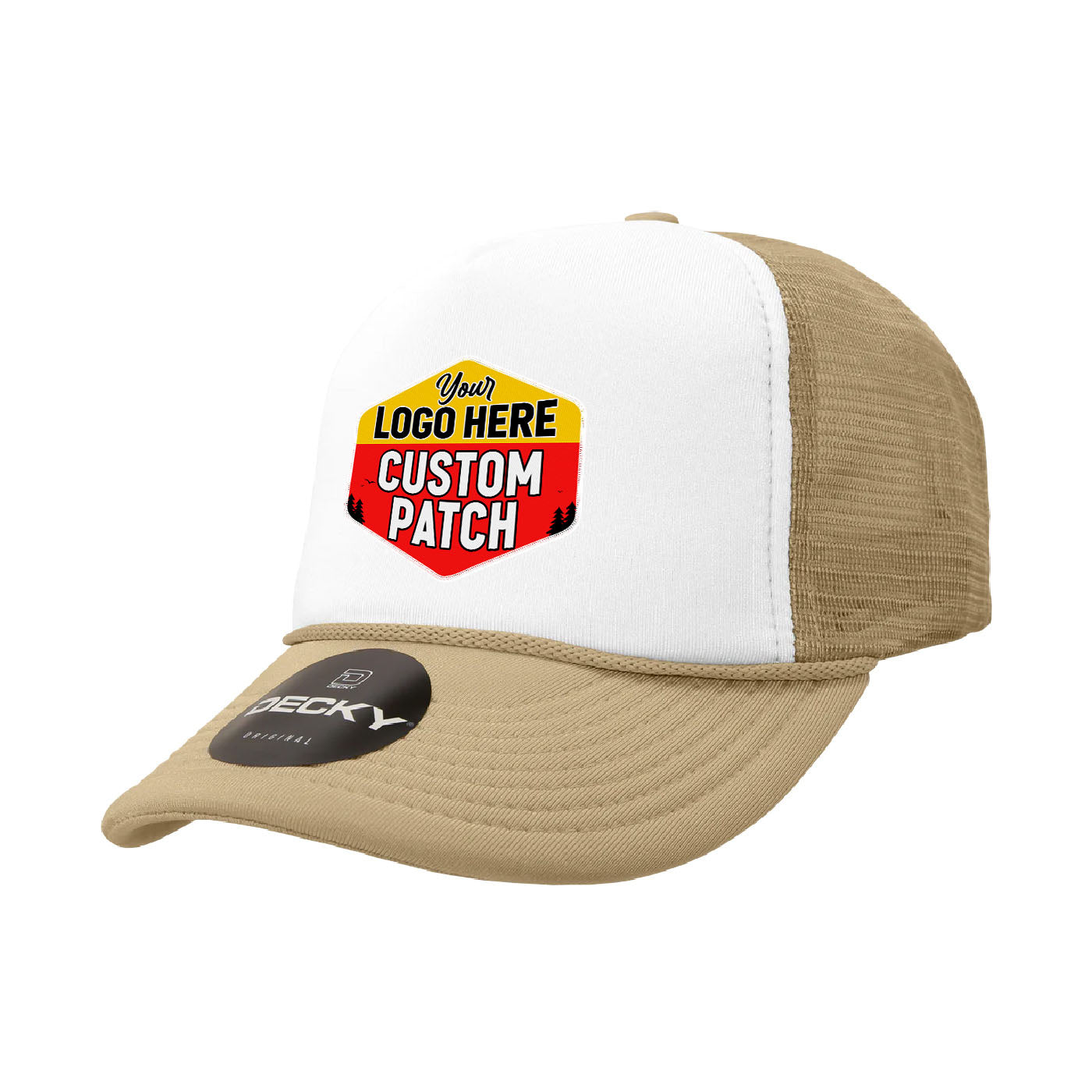 Custom Patch Decky 210 - Foam Trucker Hat, Two Tone Mesh Back Cap