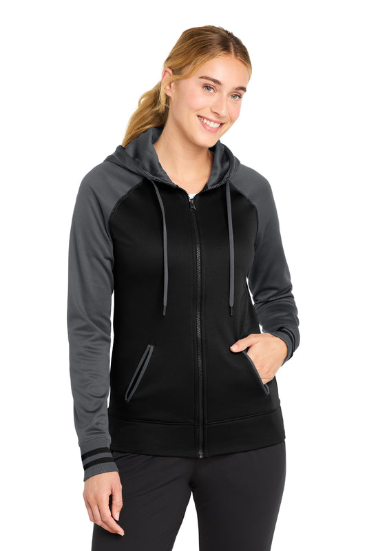 Sport-Tek LST236 Women's Sport-Wick   Varsity Fleece Full-Zip Hooded Jacket