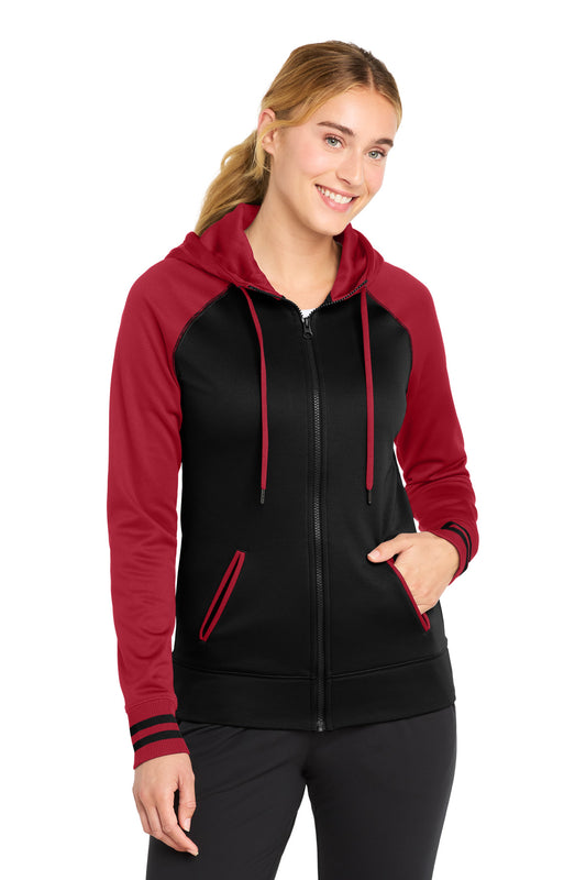 Sport-Tek LST236 Women's Sport-Wick   Varsity Fleece Full-Zip Hooded Jacket