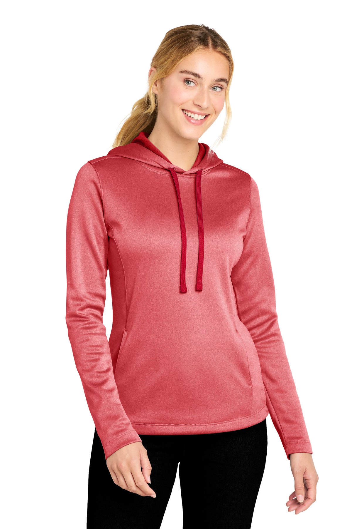 Sport-Tek LST264 Women's PosiCharge    Sport-Wick    Heather Fleece Hooded Pullover