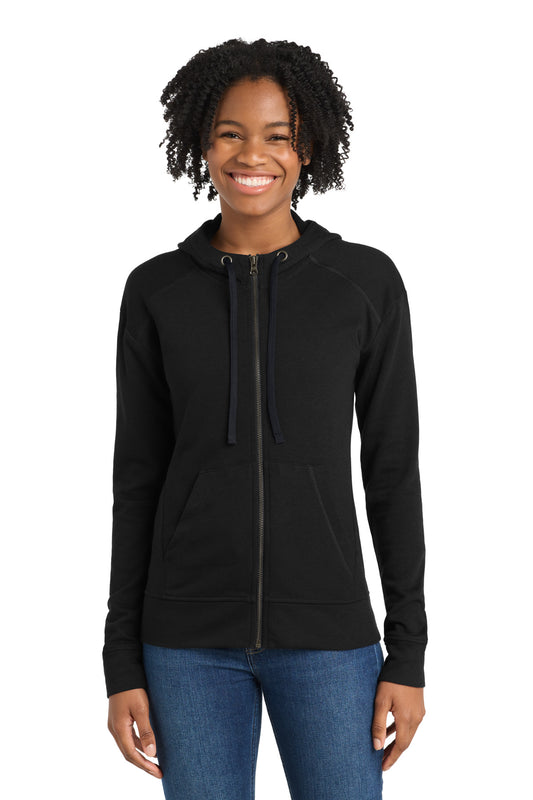 Sport-Tek LST293 Women's PosiCharge    Tri-Blend Wicking Fleece Full-Zip Hooded Jacket