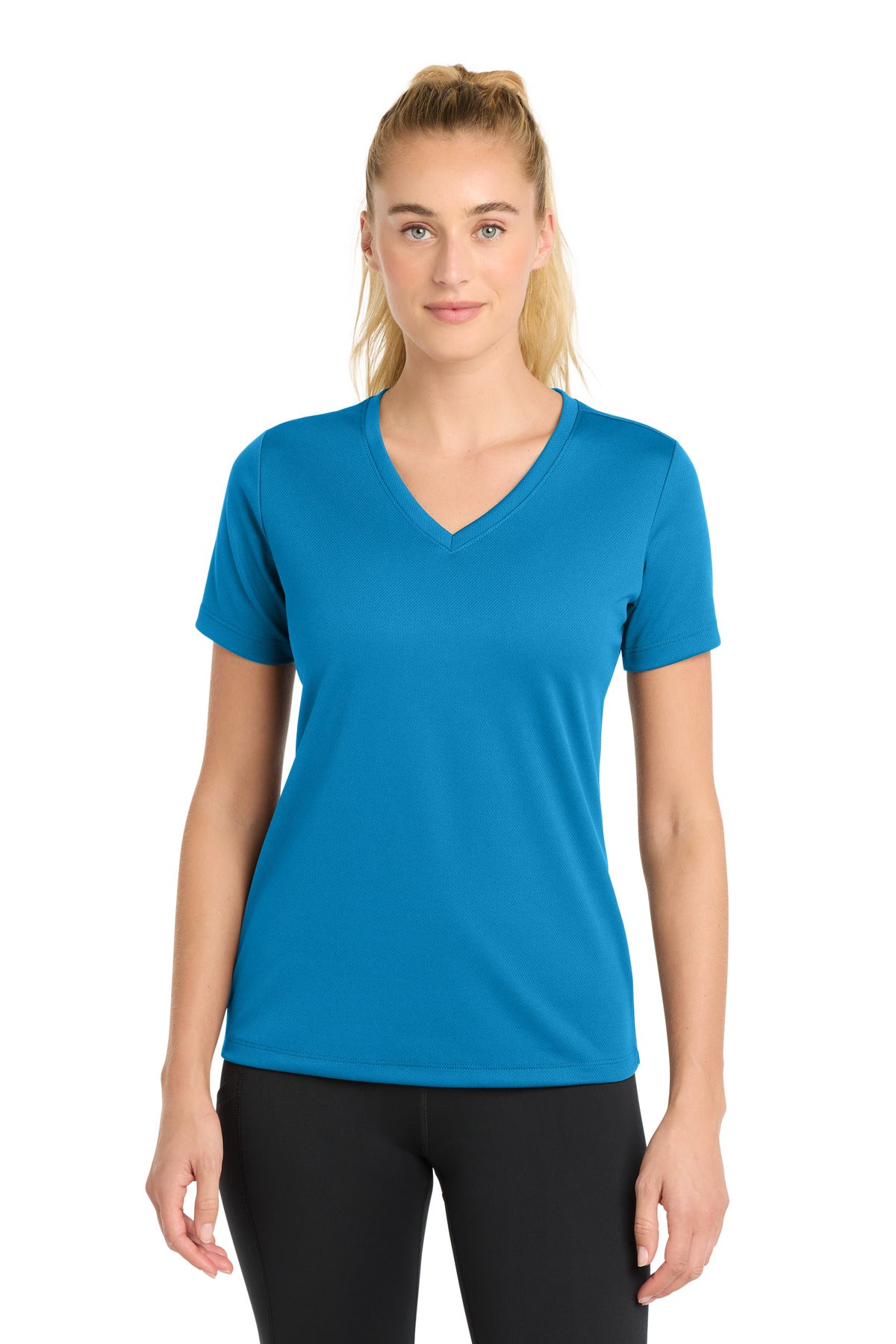 Sport-Tek LST340 Women's PosiCharge   RacerMesh   V-Neck Tee