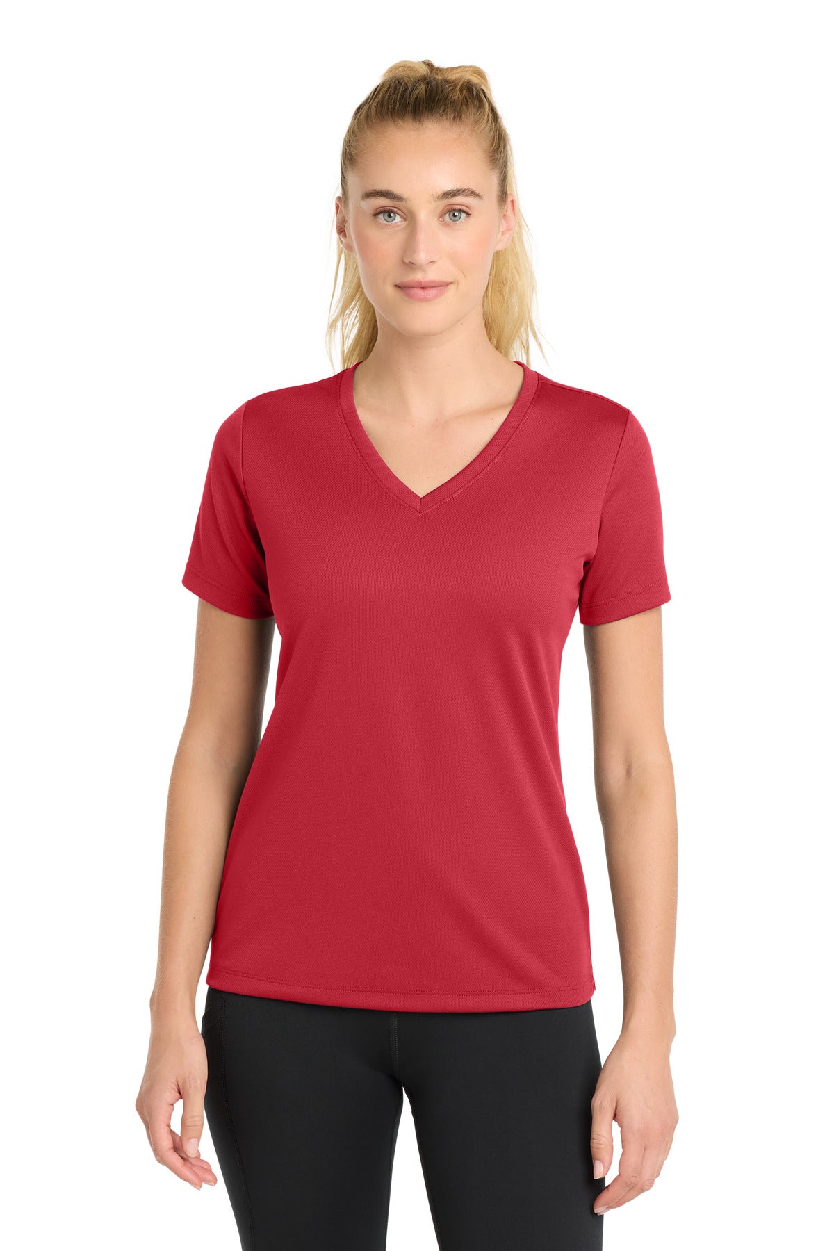 Sport-Tek LST340 Women's PosiCharge   RacerMesh   V-Neck Tee