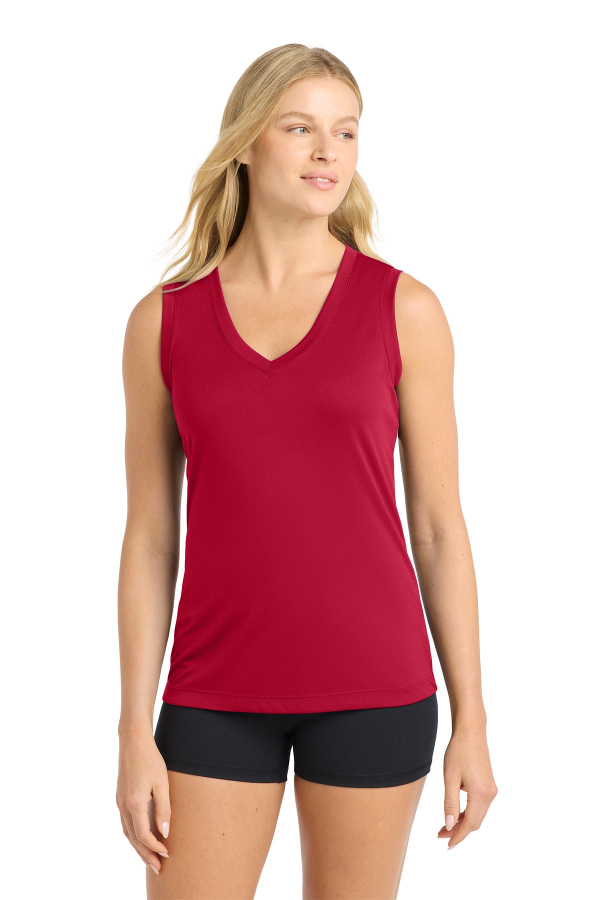 Sport-Tek LST352 Women's Sleeveless PosiCharge   Competitor™ V-Neck Tee