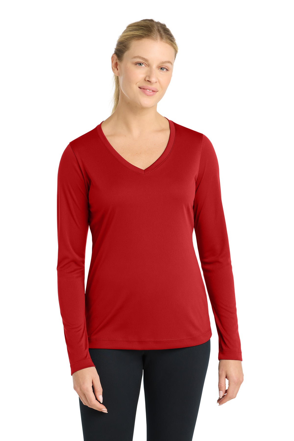 Sport-Tek LST353LS Women's Long Sleeve PosiCharge   Competitor™ V-Neck Tee