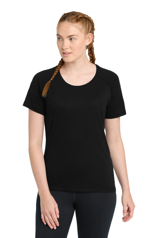 Sport-Tek LST400 Women's PosiCharge    Tri-Blend Wicking Scoop Neck Raglan Tee
