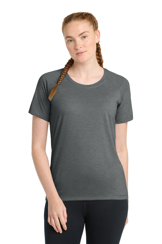 Sport-Tek LST400 Women's PosiCharge    Tri-Blend Wicking Scoop Neck Raglan Tee
