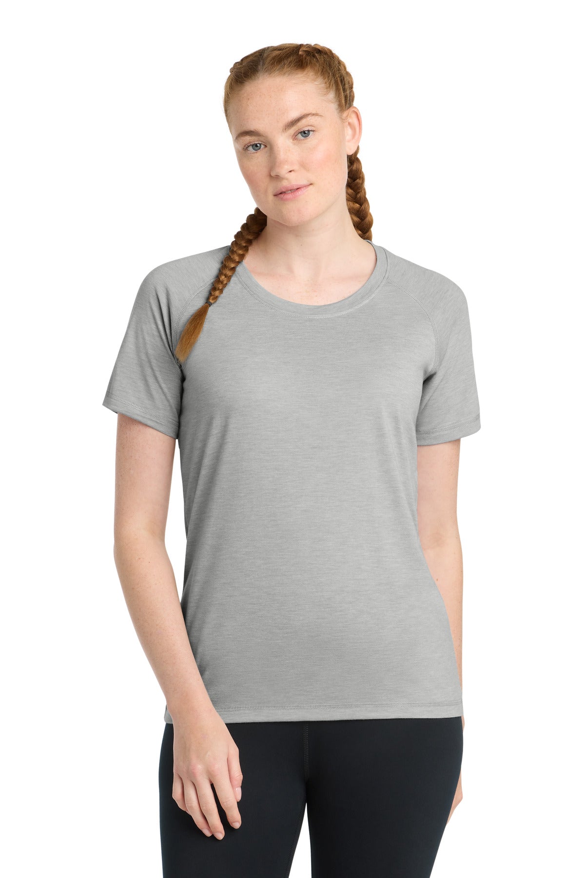 Sport-Tek LST400 Women's PosiCharge    Tri-Blend Wicking Scoop Neck Raglan Tee