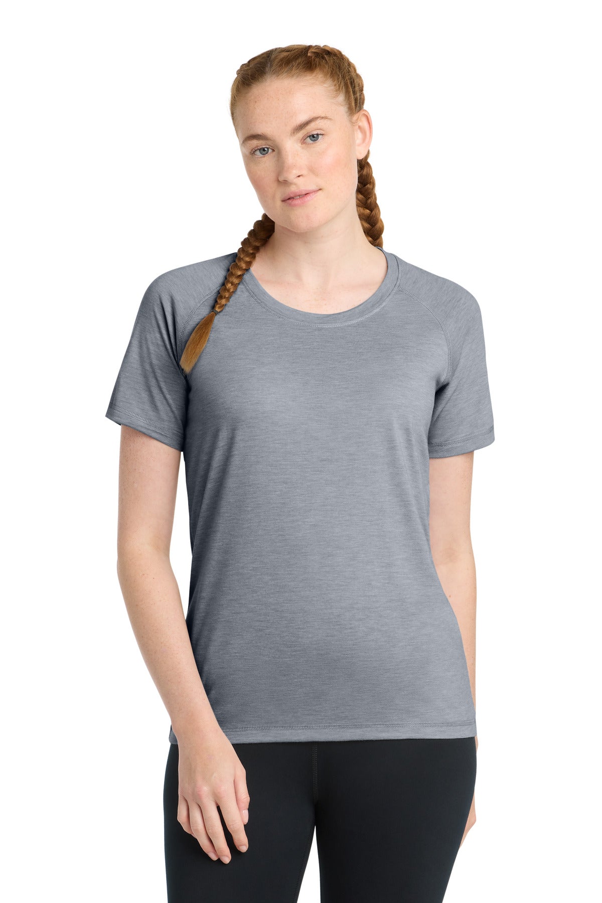 Sport-Tek LST400 Women's PosiCharge    Tri-Blend Wicking Scoop Neck Raglan Tee