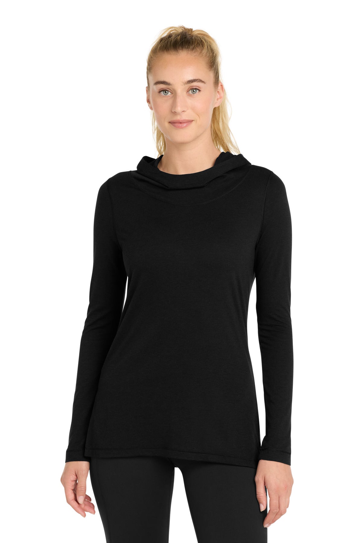 Sport-Tek LST406 Women's PosiCharge    Tri-Blend Wicking Long Sleeve Hoodie