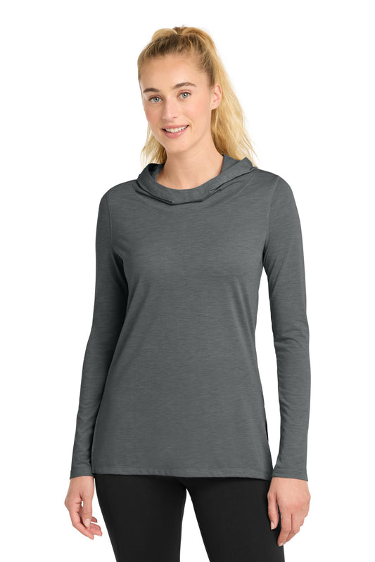 Sport-Tek LST406 Women's PosiCharge    Tri-Blend Wicking Long Sleeve Hoodie