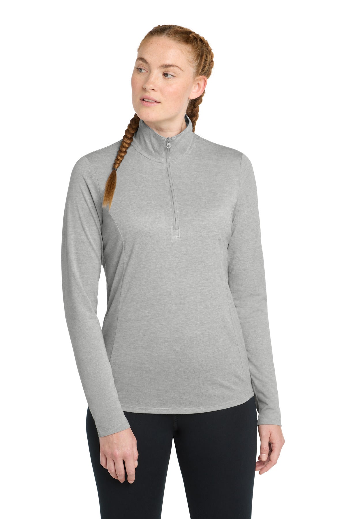Sport-Tek LST407 Women's PosiCharge    Tri-Blend Wicking 1/4-Zip Pullover