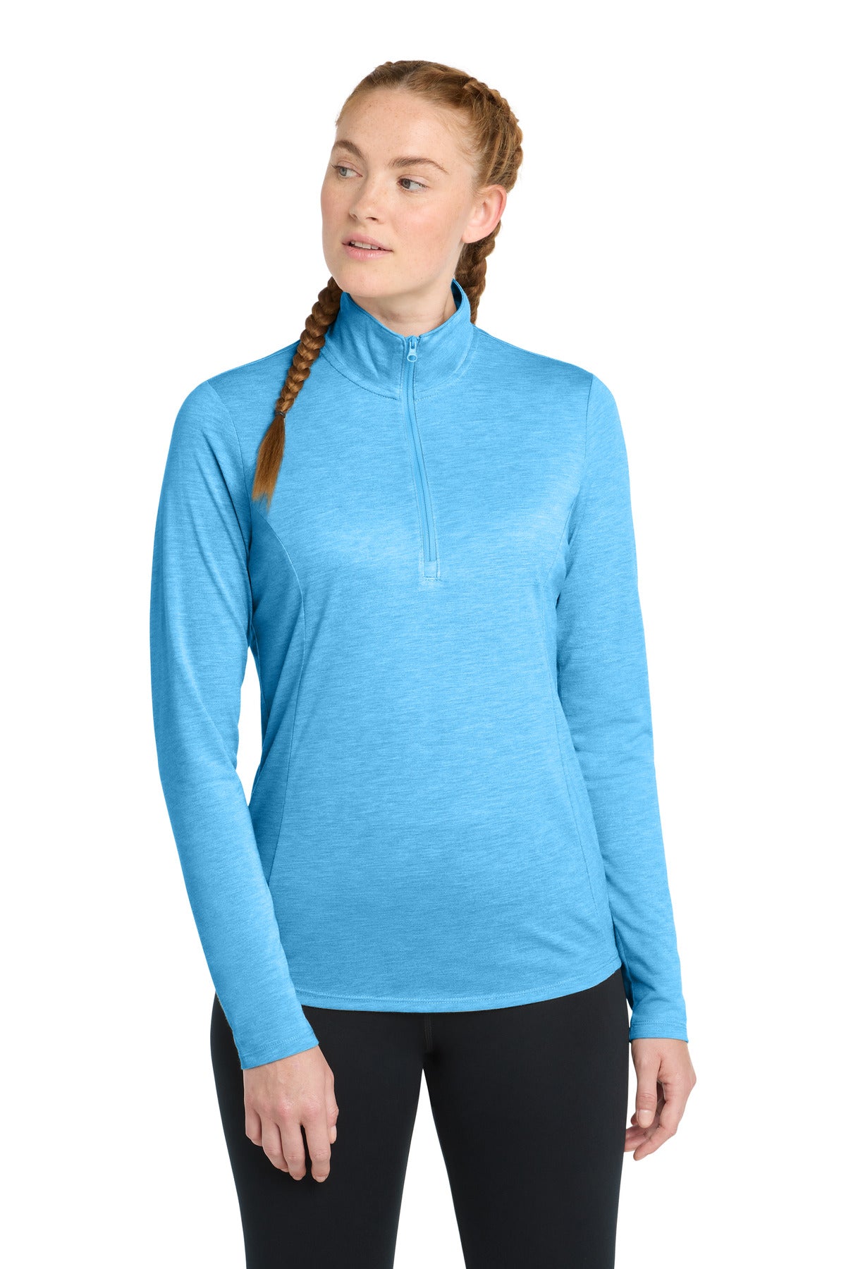 Sport-Tek LST407 Women's PosiCharge    Tri-Blend Wicking 1/4-Zip Pullover