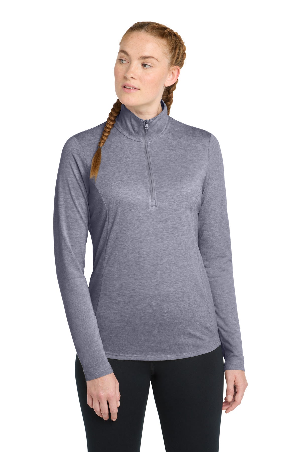Sport-Tek LST407 Women's PosiCharge    Tri-Blend Wicking 1/4-Zip Pullover