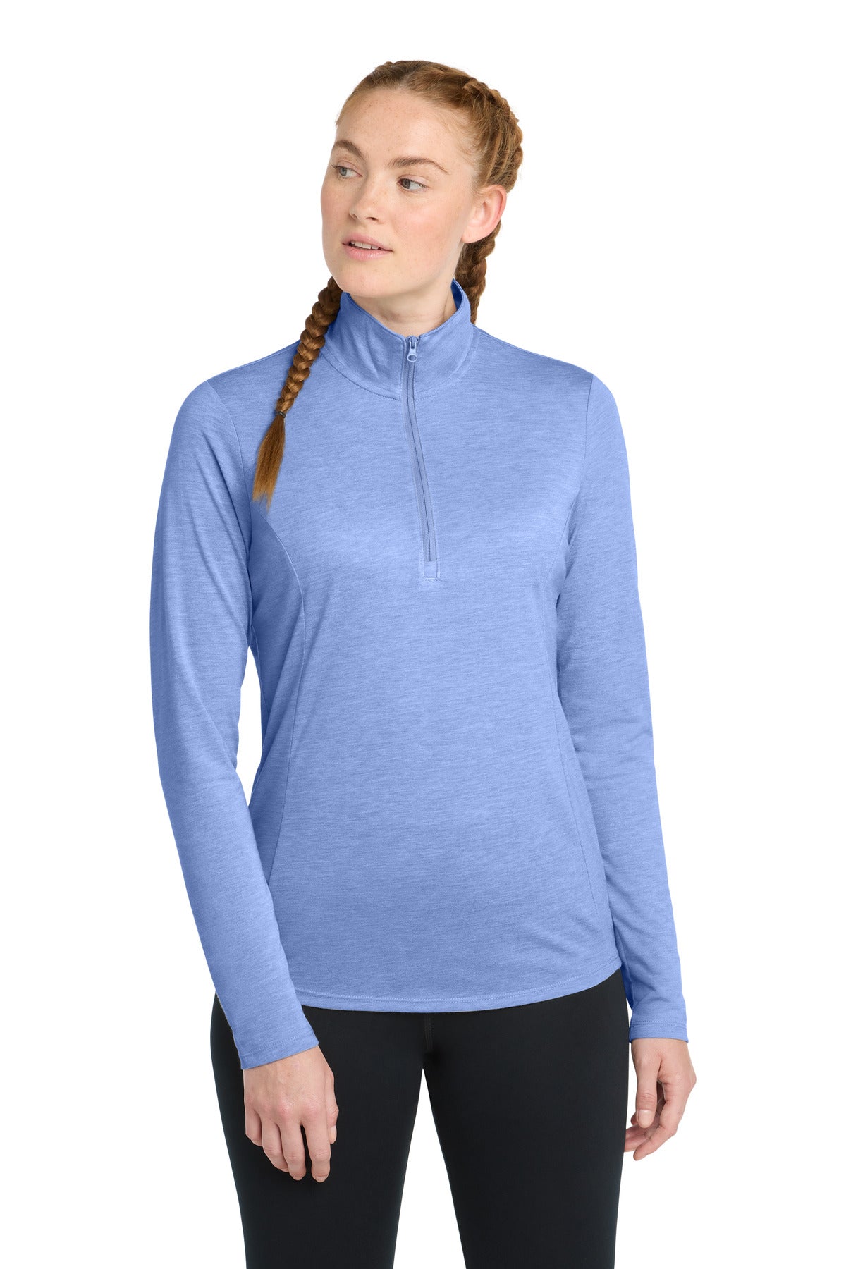 Sport-Tek LST407 Women's PosiCharge    Tri-Blend Wicking 1/4-Zip Pullover