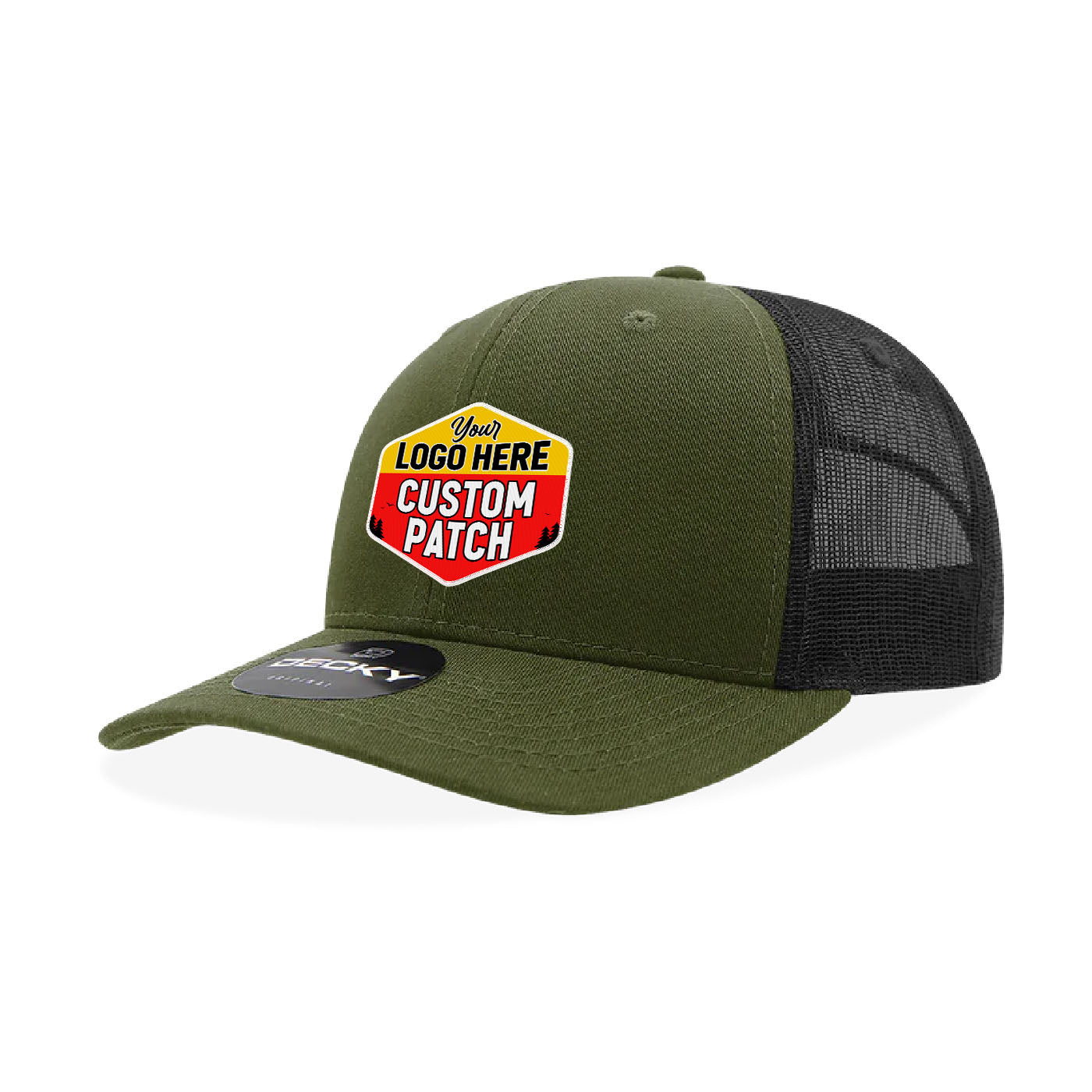 Custom Patch Decky 5019 - Youth 6 Panel Mid Profile Structured Cotton Trucker, Kids Classic Trucker Hat