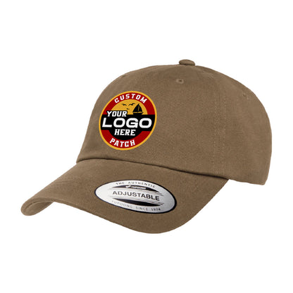 Custom Patch Yupoong 6245PT Peached Cotton Twill Dad Cap, Relaxed Hat, YP Classics