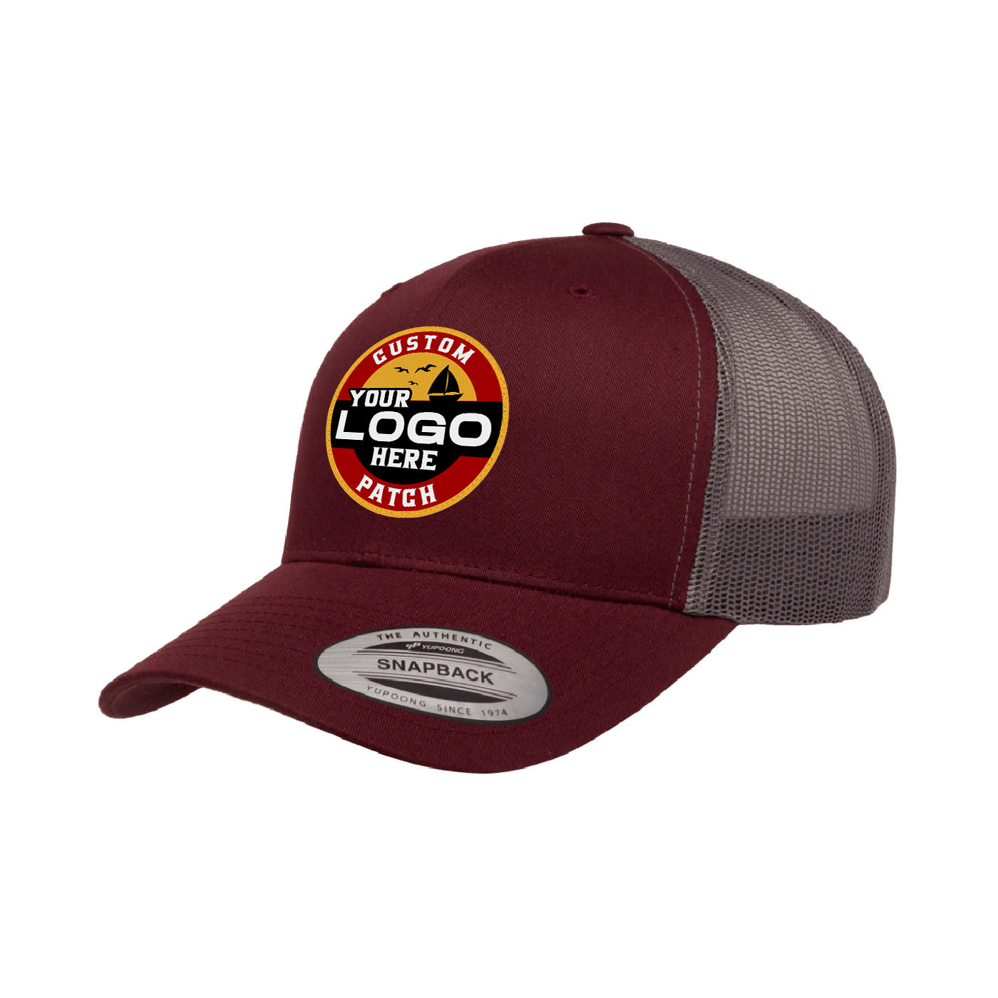 Custom Patch Yupoong 6606T Retro Trucker Hat, Mesh Back, 2-Tone Colors, YP Classics