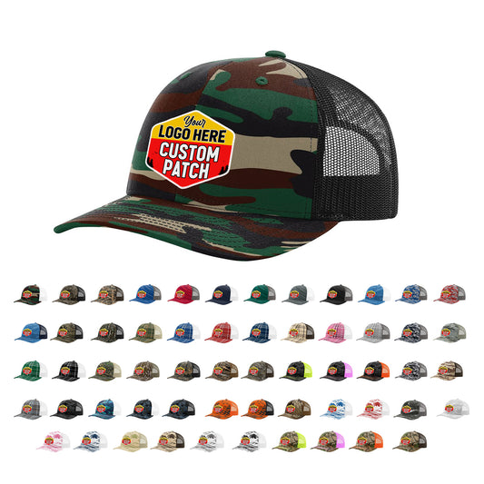 Custom Patch Richardson 112P Printed Trucker Hat Snapback Cap - Star Hats & Embroidery