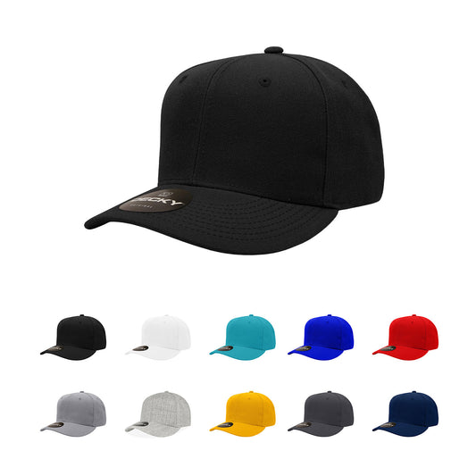 Decky 1015 6-Panel Mid Profile Structured Snapback Hat - Blank - Star Hats & Embroidery
