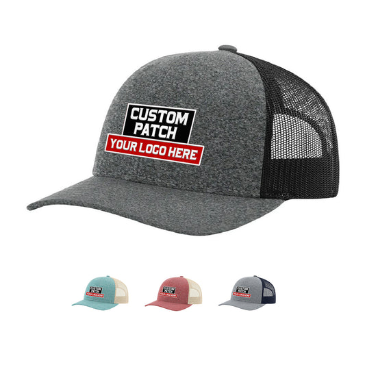 Custom Patch Richardson 115CH Low Pro Heather Trucker Cap - Star Hats & Embroidery