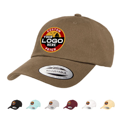 Custom Patch Yupoong 6245PT Peached Cotton Twill Dad Cap, Relaxed Hat, YP Classics