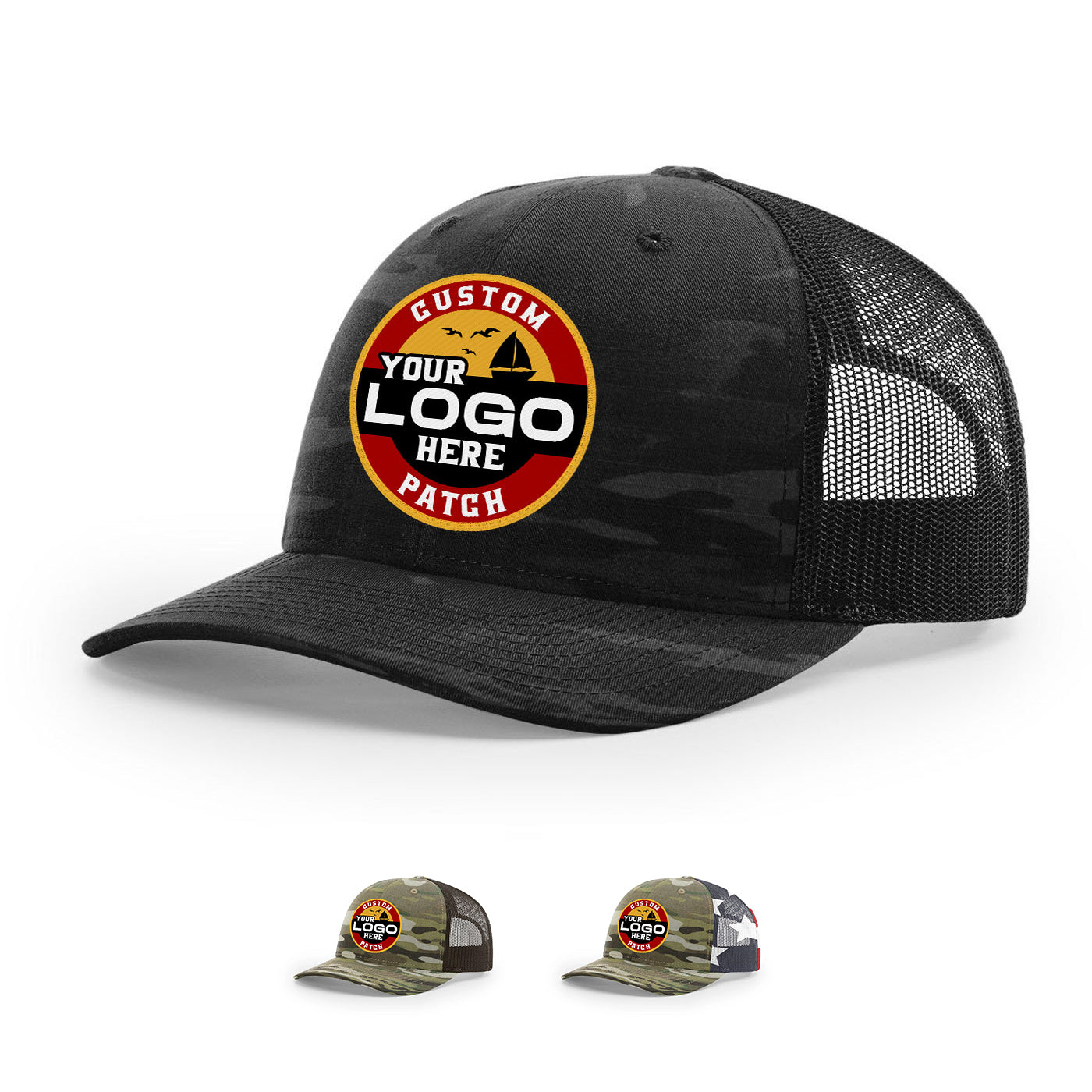 Custom Patch 862 MultiCam Trucker Cap, Camo Trucker Hat