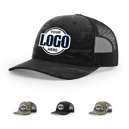 Custom Embroidered 862 MultiCam Trucker Cap, Camo Trucker Hat - Star Hats & Embroidery