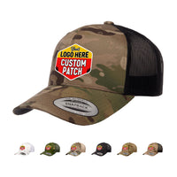 Custom Patch Yupoong 6606MC MultiCam Camo Retro Trucker Hat, Mesh Back, YP Classics