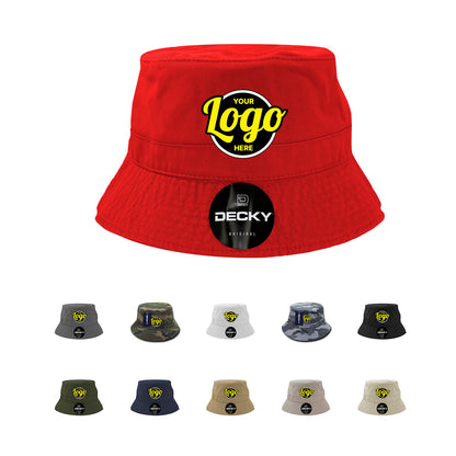 Custom Embroidered Decky 961 - Relaxed Polo Bucket Hat