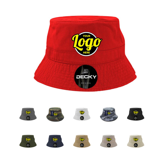 Custom Embroidered Decky 961 - Relaxed Polo Bucket Hat - Star Hats & Embroidery