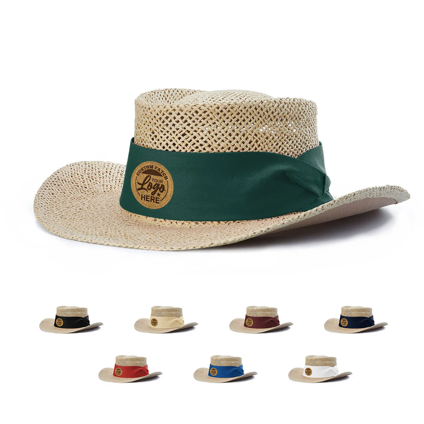 Custom Patch Richardson 824 Classic Gambler Hat, Straw Hat