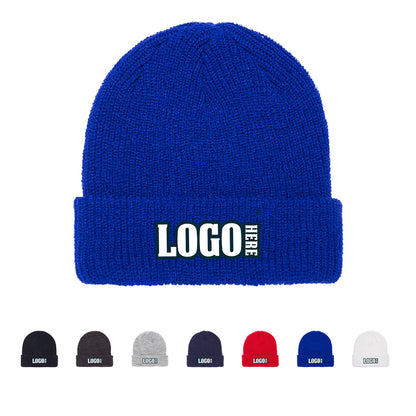 Custom Embroidered YP Classics 1545K Ribbed Cuffed Knit Beanie, Knit Cap, Yupoong 1545K