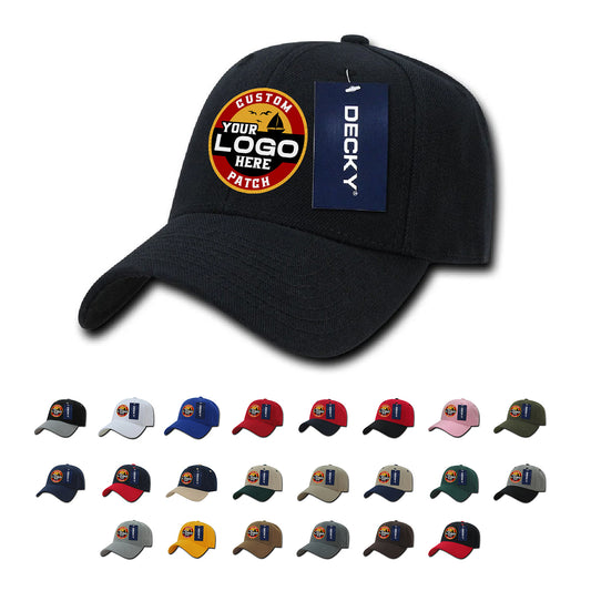 Custom Patch Decky 206 - 6 Panel Low Profile Structured Cap, Baseball Hat - Star Hats & Embroidery