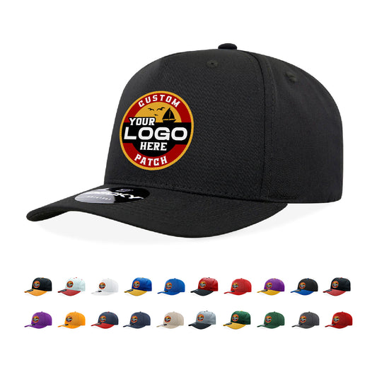 Custom Patch Decky 6024 - 5 Panel Mid Profile, Structured Cotton/Poly Blend Cap - Star Hats & Embroidery