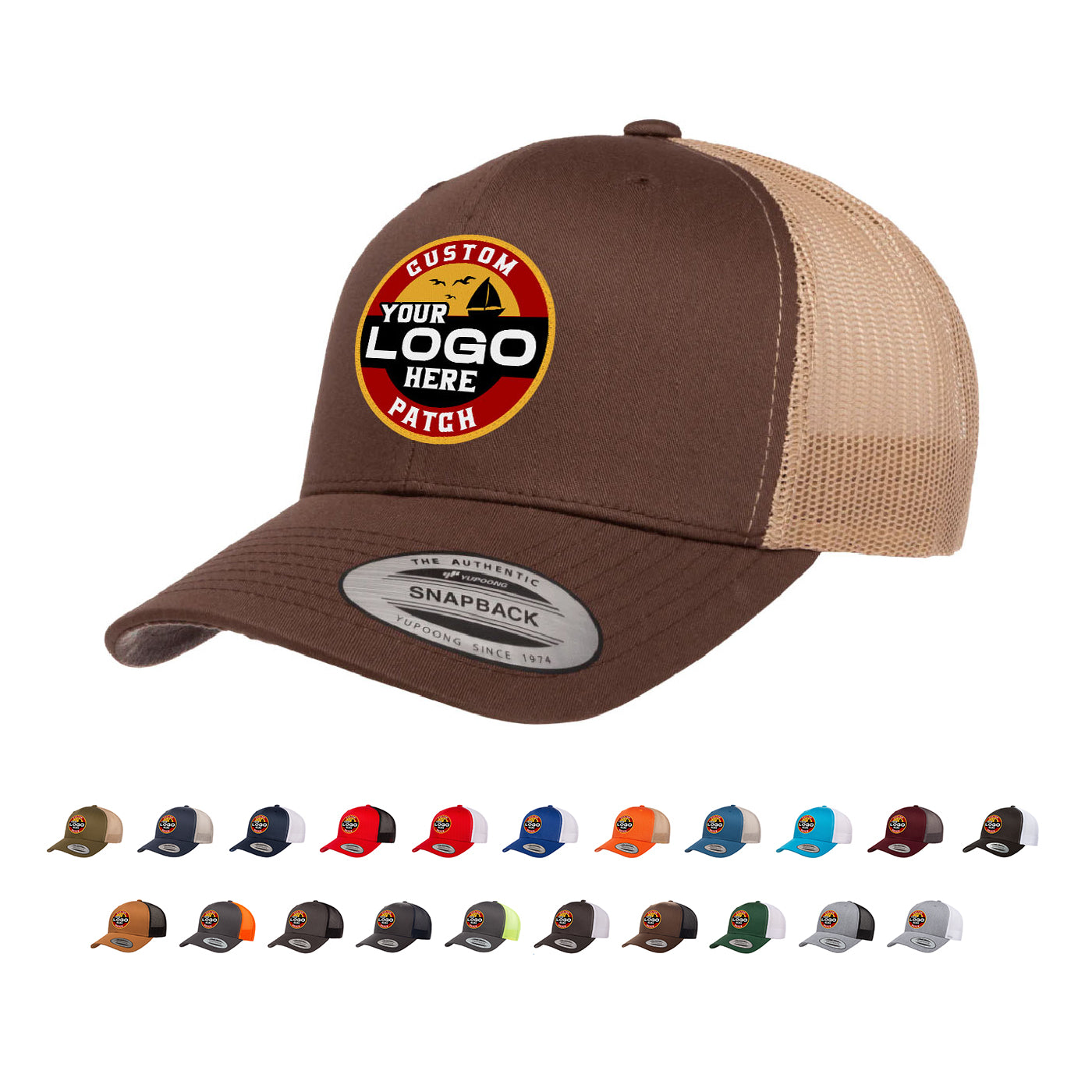 Custom Patch Yupoong 6606T Retro Trucker Hat, Mesh Back, 2-Tone Colors, YP Classics